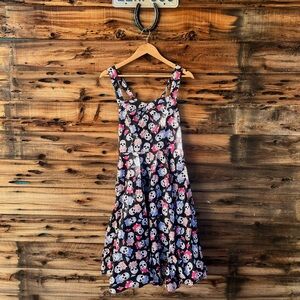 HELL BUNNY | Skull Print Sleeveless Punk Grunge Dress L